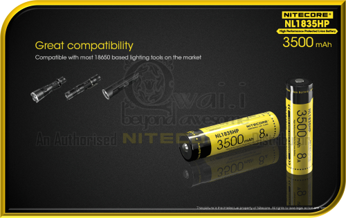 NITECORE NL1835HP High Performance 3500mAh Protected Rechargeable Li-ion Battery
