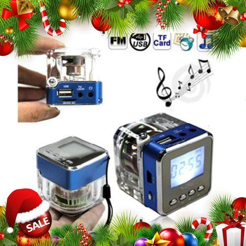 Portable Micro SD/TF Mini Speaker Music MP3/4 Player USB Disk FM Radio / Blue - CHRISTMAS SPECIAL
