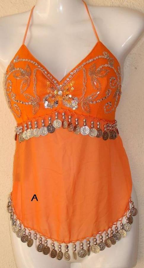 "FINAL REDUCTION!!" Belly Dance Sequin and Bead Fabric Top