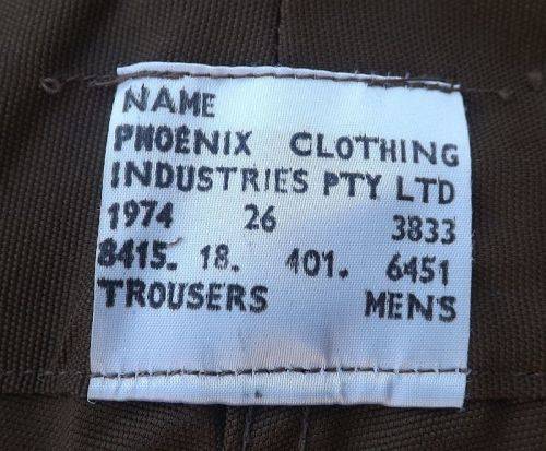 SA ARMY (SADF) -- NEW NUTRIA COMBAT TROUSERS -- SIZE 97(38)  1974 Scarce  1st Pattern