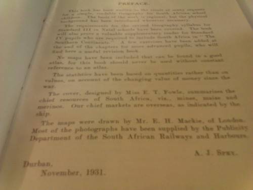 SCARCE, FIRST EDITION 1931 "AFRICA SOUTH OF THE ZAMBESI" BY A.J.SPRAY (WITH SPECIMEN COPY PAPER!!!))