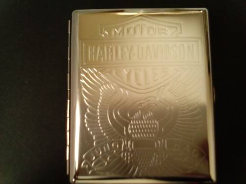 SCARCE HARLEY-DAVIDSON CIGARETTE CASES x5 (BID PER CASE TO TAKE THEM ALL)NEW- NEVER USED, SEE BELOW.