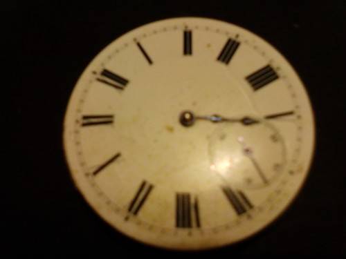 NICE VINTAGE COLLECTABLE POCKET WATCH MOVEMENT IN GOOD CONDITION, 45mm DIAMETER- SOLD AS PER SCANS.