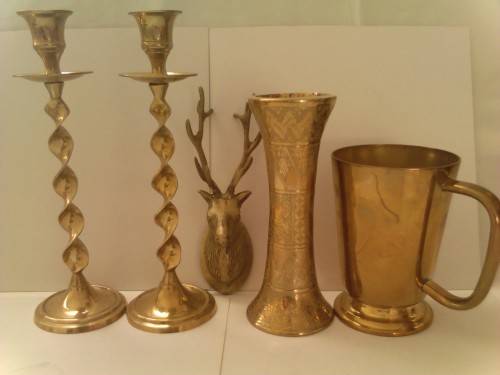 NICE LOT OF BEAUTIFUL VINTAGE BRASS ITEMS (FOR ONE BID), SOLD AS PER SCANS, SEE BELOW.