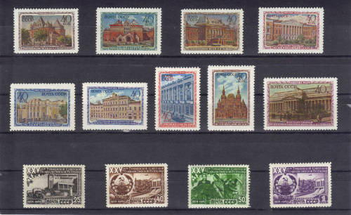 1945 USSR - "TURKMEN SSR & MOSCOW MUSEUMS"  UMM SETS,  CAT. VALUE R680+ ,SEE BELOW.