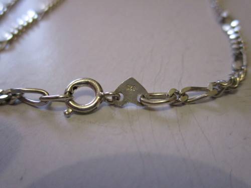 NICE LONG 61cm 925. SILVER CHAIN IN VERY GOOD CONDITION - WEIGH 10.2g, WIDTH 3mm, SEE BELOW.