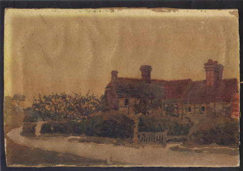 RARE FIND-SMALL WATER COLOUR PAINTING (FOUND IN OLD BOOK) FAINTLY SIGNED -UNCLEAR, SEE BELOW