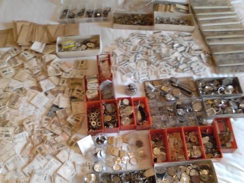 HIGH VALUE!!! - HUGE LOT OF WATCH PARTS ,SOME STILL SEALED - SEE ALL SCANS & READ BELOW.