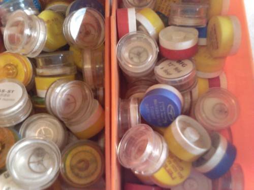 155 x UNUSED WATCH BALANCE WHEELS IN CAPSULES, GOOD VALUE- READ BELOW.