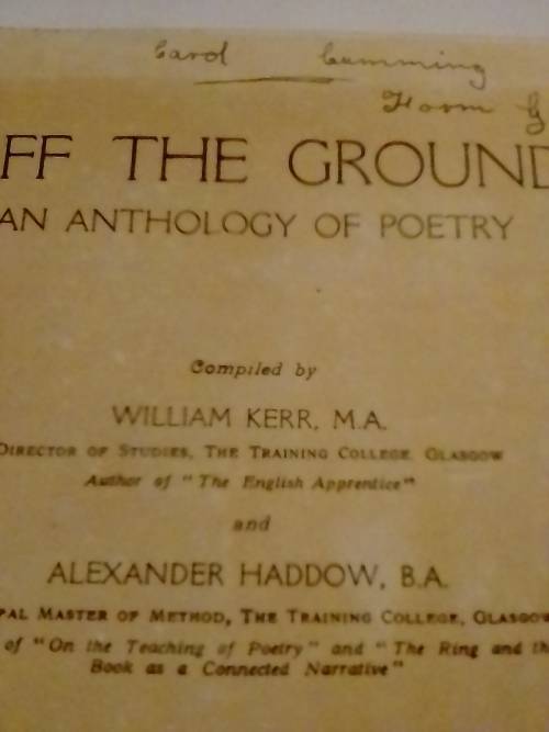 1947,  Off the Ground, an Anthology of Poetry by Kerr and Haddow
