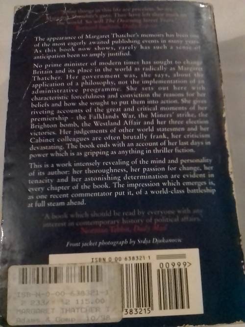 `MARGARET THATCHER, THE DOWNING STREET YEARS` - READ BELOW FOR MORE INFO