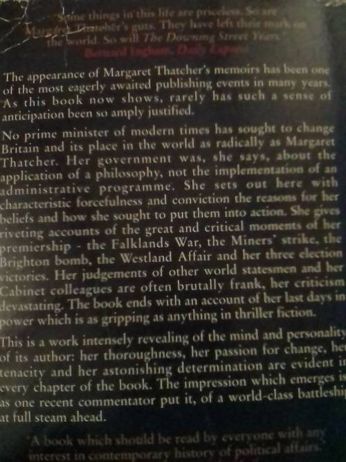 `MARGARET THATCHER, THE DOWNING STREET YEARS` - READ BELOW FOR MORE INFO