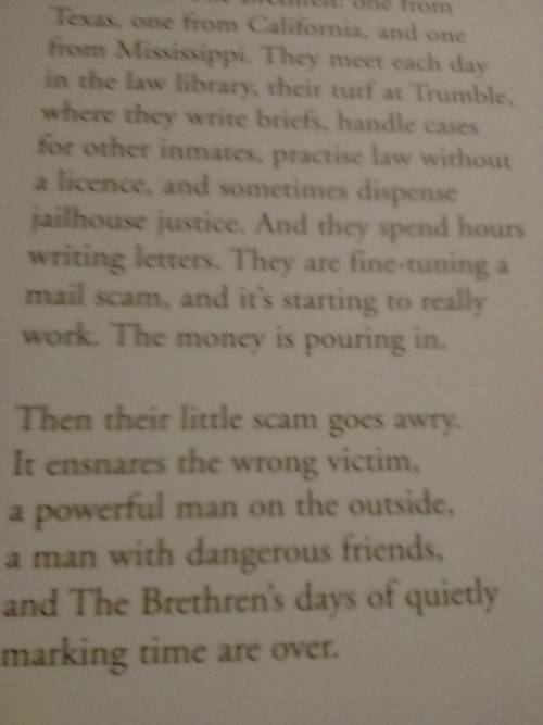 The Brethren, a moving story by John Grisham.