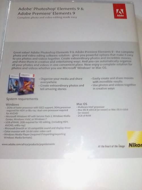 `ADOBE PHOTOSHOP ELEMENTS 9 and PREMIERE ELEMENTS 9` - INCLUDE 4 DVD`s - PLEASE READ BELOW FOR INFO