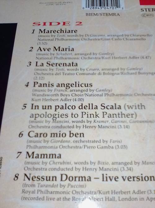 LUCIANO PAVAROTTI  (GREATEST RECORDINGS) Vinyl in excellent condition - SEE AND READ BELOW.