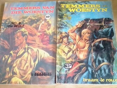 2 x `TEMMERS VAN DIE WOESTYN` No. 8 EN 27 - GOEIE OU VERSAMELAARS BOEKIES -SIEN ONDER VIR MEER INFO.