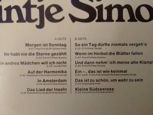 HEINTJE SIMONS (JONGER MANN MIT 19) - LP IN GOOD CONDITION - SEE AND READ BELOW.