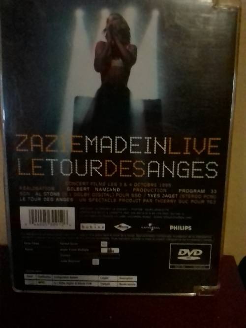 ZAZIE MADEIN  (LIVE TOUR) ORIGINAL DVD - EXCELLENT condition - SEE BELOW FOR INFO.