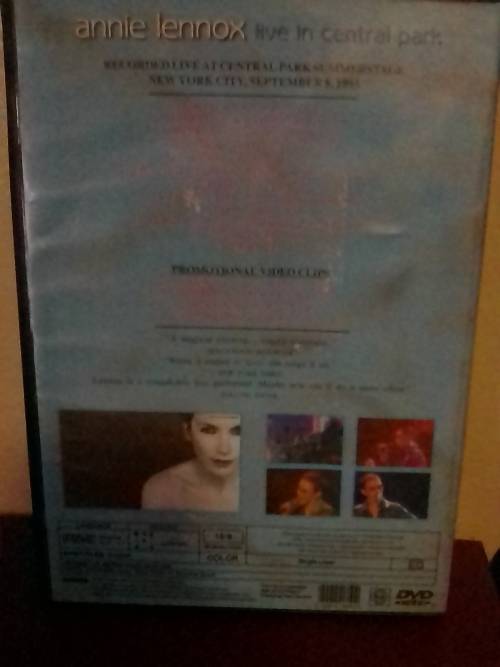 ANNIE LENNOX  (LIVE IN CENTRAL PARK) ORIGINAL DVD - VERY GOOD condition - SEE BELOW FOR INFO.