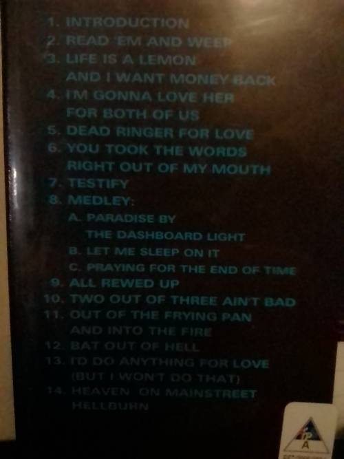 MEET LOAF (BAT OUT OF HELL) ORIGINAL DVD - EXCELLENT condition - SEE BELOW FOR INFO.