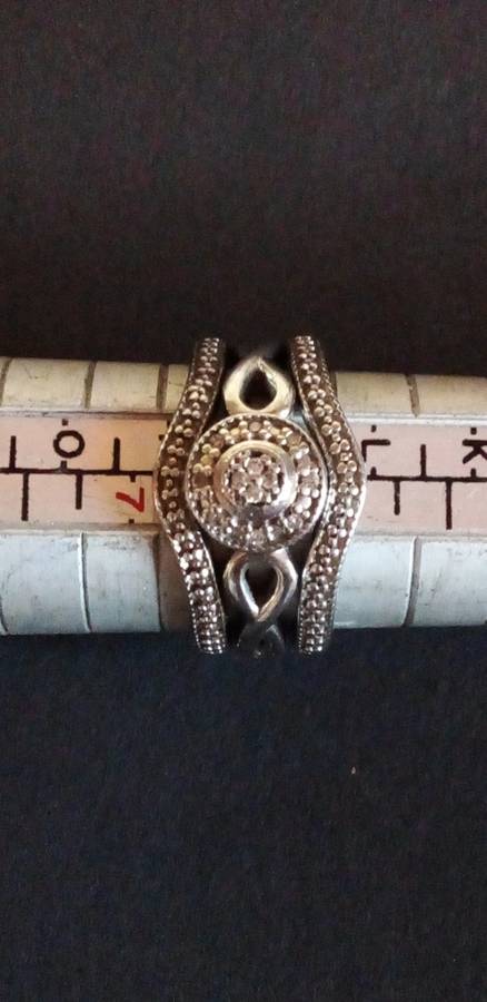 STUNNING STERLING SILVER 3 PIECE DRESS RING SET - SIZE M - PLEASE READ BELOW FOR INFO.