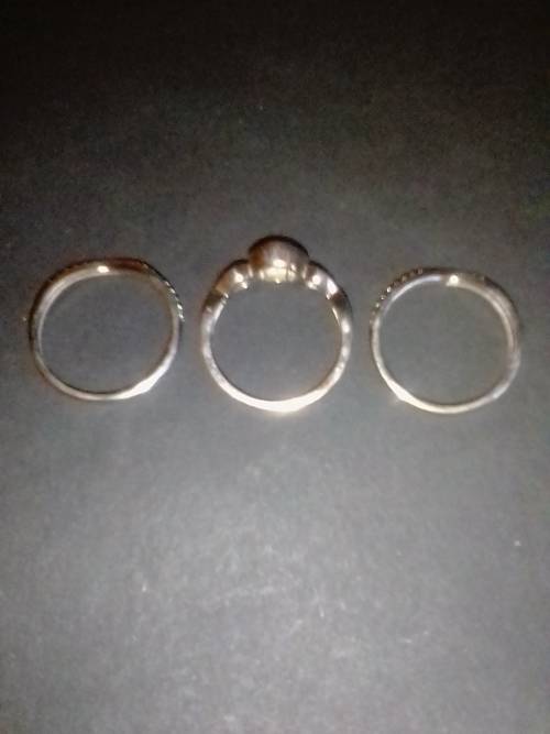 STUNNING STERLING SILVER 3 PIECE DRESS RING SET - SIZE M - PLEASE READ BELOW FOR INFO.