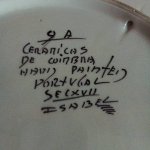 SCARCE - VINTAGE DE COIMBRA HAND PAINTED CERAMIC PLATE (POTUGAL) VALUE R4500 - PLEASE READ BELOW.