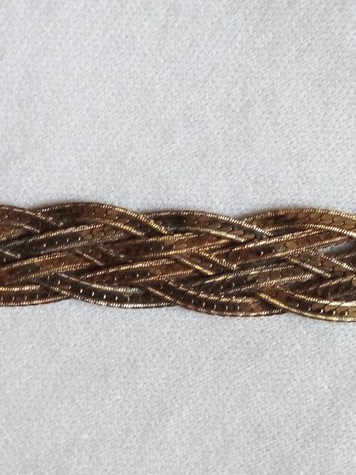 STUNNING ELEGANT ITALIAN MILOR .925 STERLING SILVER FLAT 3 TONE NECKLACE- 46cm LONG - WEIGHT 18.2g.