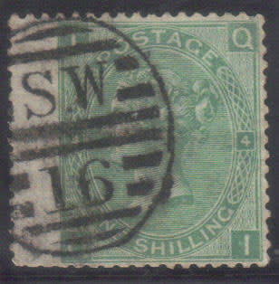 GB. 1867 QUEEN VICTORIA, 1/ - PLATE 4 - SG. 117 - SUPERB USED - CV. 75 POUNDS -SEE AND READ BELOW.