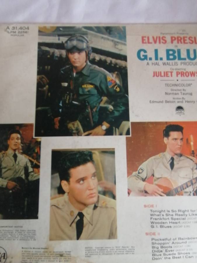 ELVIS  (G.I. BLUES) - VINYL IN EXCELLENT CONDITION - SEE BELOW FOR INFO.