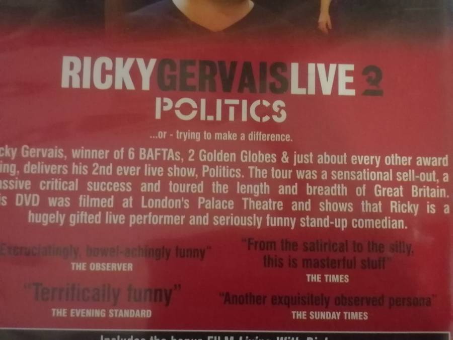 DVD, Comedy (Ricky Gervais, Live 2 Politics).