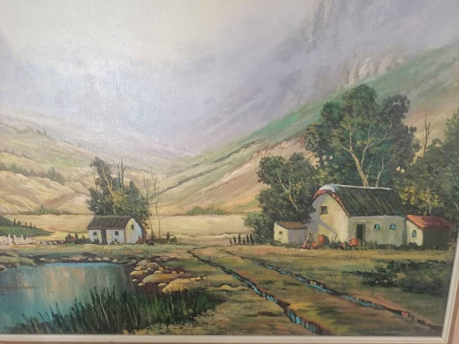 EXQUISITE LARGE OIL BY ANTON CHAPMAN (CAPE FARM SCENE -108cm x 79cm)- PLEASE READ BELOW.