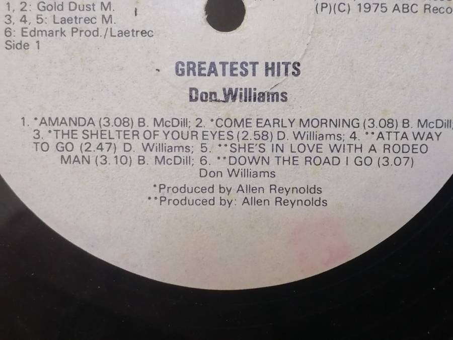 DON WILLIAMS (GREATEST HITS) - VINYL IN VERY GOOD COND. - SEE BELOW FOR INFO