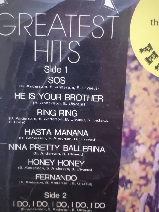 ABBA GREATEST HITS - VINYL IN GOOD COND. - SEE BELOW FOR INFO.