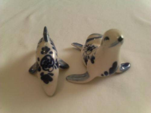 Delft miniature animals, hand painted, 1930-1950s