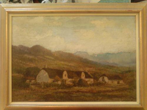 Oil Painting by C.Massot, Cape-coast scene 1950s