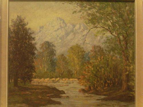 Oil painting by unknown artist between 1950-1960s, Natal Drakensberg scene