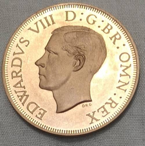 *Crazy Start!* Rare 1937 South Africa Pattern 5-Shillings Crown of Edward VIII (Copper)