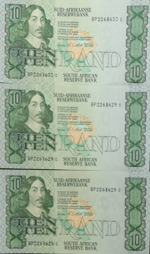 *Crazy Start* C L Stals R10 Notes 3 in Sequence still in great condition.