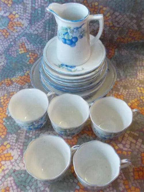 Partial White and Blue  Teaset