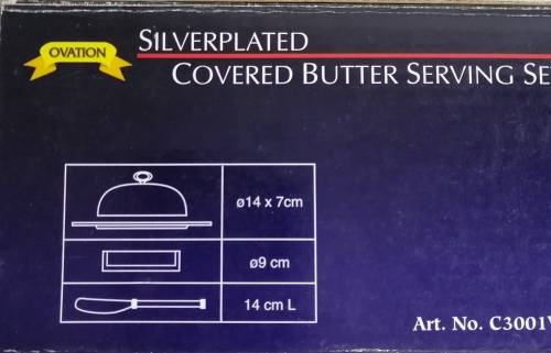 SILVERPLATED COVRED BUTTER DISH