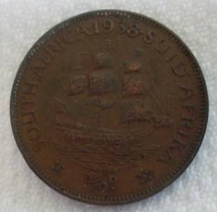 1938  1/2  D  Coin......South Africa