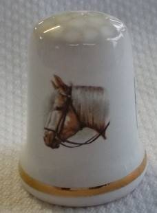 Beautiful Vintage Thimble with Horse  head on