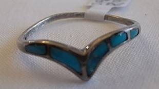 0.9g Size N Silver and enamel Ring
