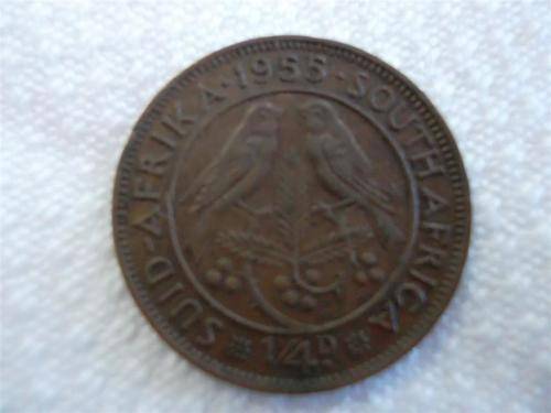 1955 1/4d South Africa  coin