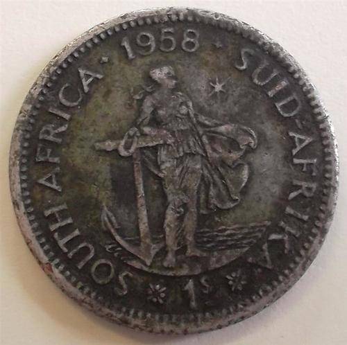 1958 Shilling Union of  South Africa  Coin.