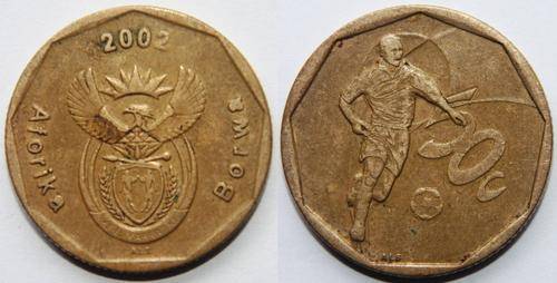 2002 SA Soccer 50c coins CRAZY R1 START