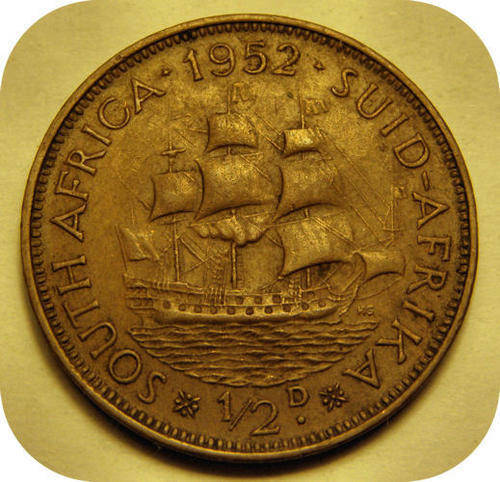 1952 SA 1/2d coin