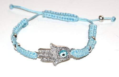 DIAMOND STUDDED HAMSA WITH EYE BEAD BRACELET (FREE DELIVERY)