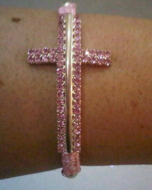 DIAMOND STUDDED LARGE CROSS BRACELET-RED (FREE DELIVERY)